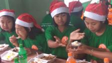 children are enjoying donated pilaf and ice – cream